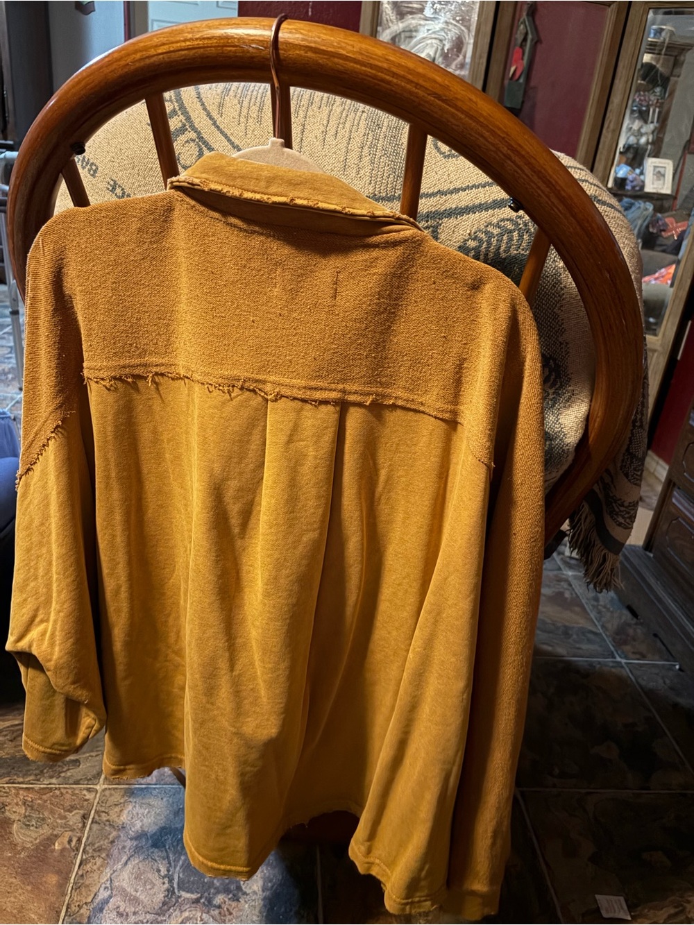 Oil + Hali M/L Mustard Button-Front Women's Jacket - Picture 2 of 2